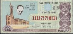 1987 19 Eylül Çeyrek Bilet - N-B Serisi