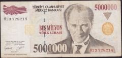 7.Emisyon 5 000 000 Lira H23 728214 Çok Temiz