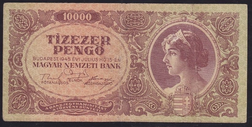 MACARİSTAN 10000 PENGO 1945 ÇOK TEMİZ