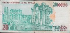 7.Emisyon 20 000 000 Lira B60 801111 Çok Temiz