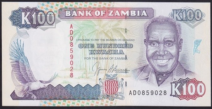ZAMBİA 100 KWACHA 1991 ÇİL