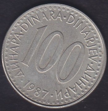 YUGOSLAVYA 100 DİNAR 1987