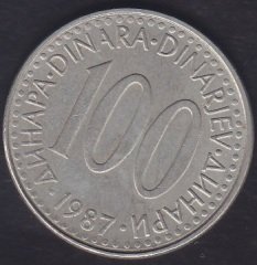 YUGOSLAVYA 100 DİNAR 1987