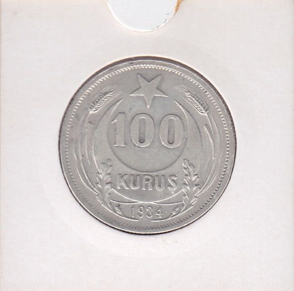 1934 Yılı 100 Kuruş Gümüş