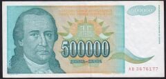 Yugoslavya 500000 Dinar 1993 Çok Temiz+ Pick 131