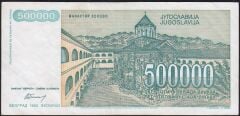 Yugoslavya 500000 Dinar 1993 Çok Temiz+ Pick 131