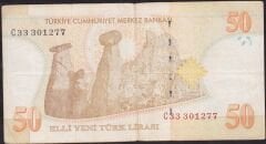 8.Emisyon 50 YTL C33 301277 Çok Temiz