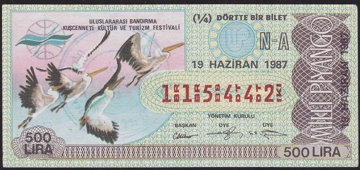 1987 19 Haziran Çeyrek Bilet - N-A Serisi