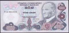 6.Emisyon 3.Tertip 1000 Lira F14 881555 Çilaltı