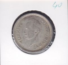 1940 Yılı 1 Lira Gümüş