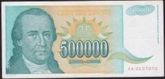 Yugoslavya 500000 Dinar 1993 Çok Temiz+ Pick 131 ( AA )