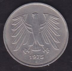 Almanya 5 Mark 1975 F