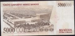 7.Emisyon 5 000 000 Lira I85 123792 Çok Temiz+