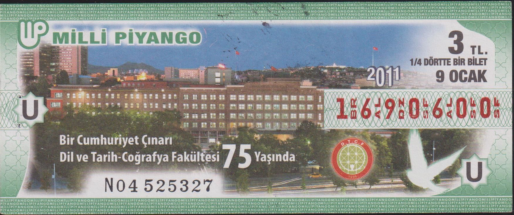 2011 9 Ocak Çeyrek Bilet - U Serisi