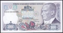 7.Emisyon 2.Tertip 1000 Lira G03 003898 Çil