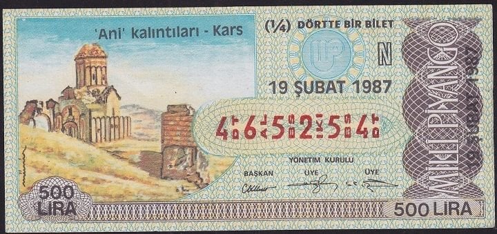 1987 19 Şubat Çeyrek Bilet - N Serisi