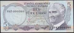 6.Emisyon 2.Tertip 5 Lira H45 099380 Çilaltı Çil