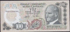 6.Emisyon 2.Tertip 100 Lira G05 233684 Çok Temiz
