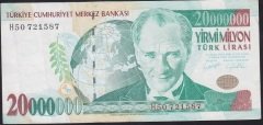 7.EMİSYON 20 000 000 LİRA H50 721587 ÇÇT