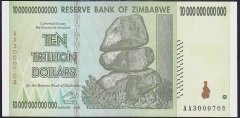 ZİMBABWE 10000000000000 ( 10 TRİLYON ) DOLAR 2008 ÇİL AA