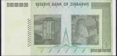 ZİMBABWE 10000000000000 ( 10 TRİLYON ) DOLAR 2008 ÇİL AA