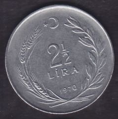 1970 Yılı 2.5 Lira Ters