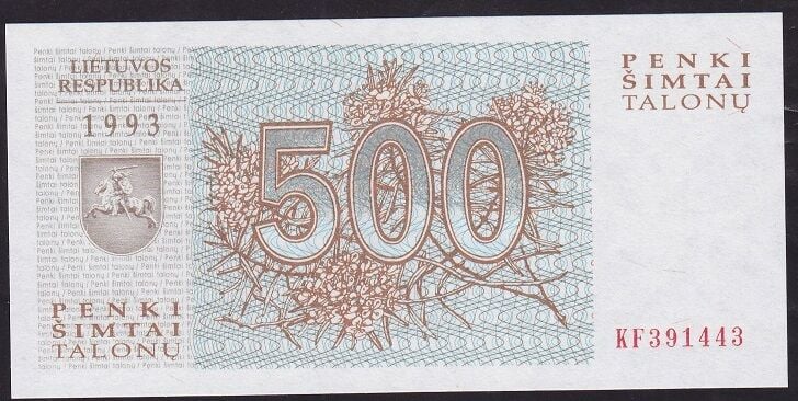 Litvanya 500 Talonu 1993 Çil KF391443