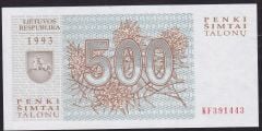 Litvanya 500 Talonu 1993 Çil KF391443