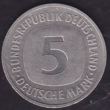 Almanya 5 Mark 1990 G
