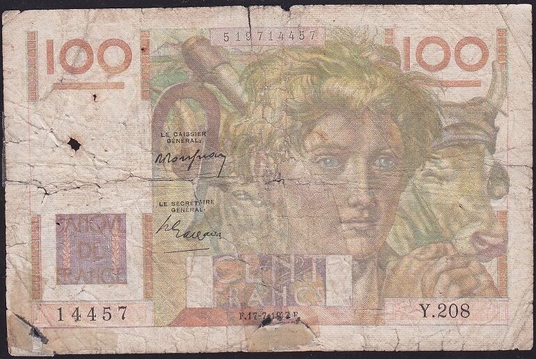 Fransa 100 Frank 1947 Haliyle