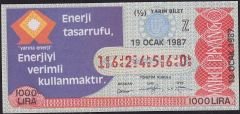 1987 19 Ocak Yarım Bilet - Z Serisi