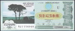 2002 9 Mart Çeyrek Bilet - U Serisi