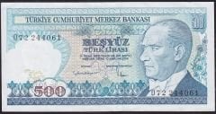 7.Emisyon 2.Tertip 500 Lira D72 244061 Çok Temiz+