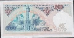 7.Emisyon 2.Tertip 500 Lira D72 244061 Çok Temiz+