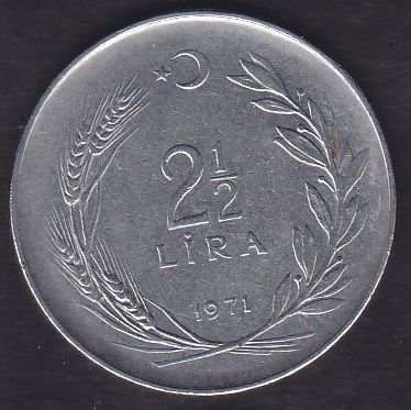 1971 Yılı 2.5 Lira Düz