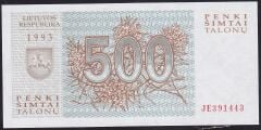 Litvanya 500 Talonu 1993 Çil JE391443