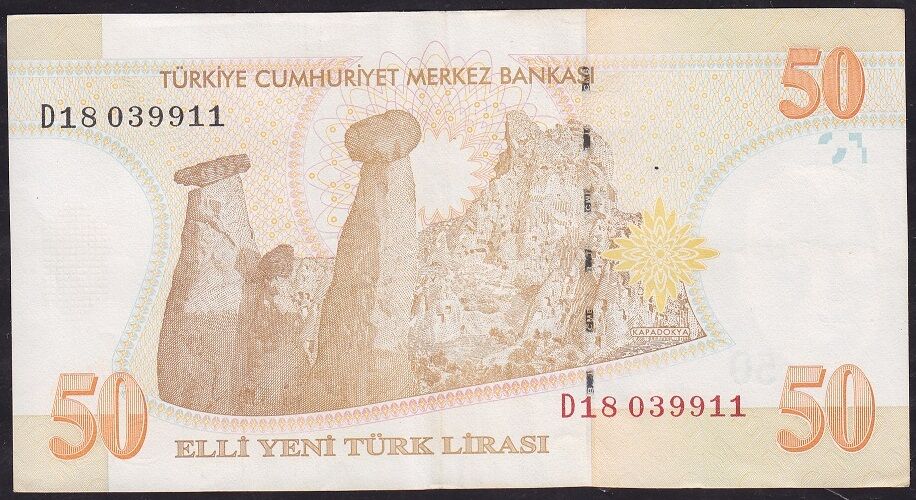 8.Emisyon 50 YTL D18 039911 Çok Çok Temiz+