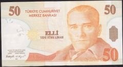 8.Emisyon 50 YTL D18 039911 Çok Çok Temiz+