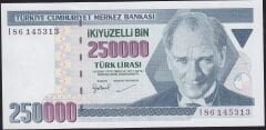 7.Emisyon 3.Tertip 250000 Lira I86 145313 Çil