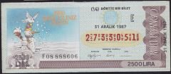 1987 31 Aralık Çeyrek Bilet - E Serisi