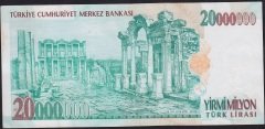 7.Emisyon 20 000 000 Lira B30 269520 Çok Çok Temiz+