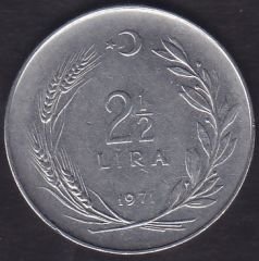 1971 Yılı 2.5 Lira Ters