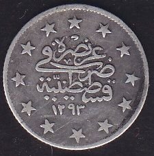 1293/23 Abdulhamid 2 Kuruş Gümüş