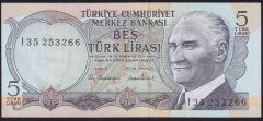 6.Emisyon 2.Tertip 5 Lira I35 253266 Ççt Çilaltı