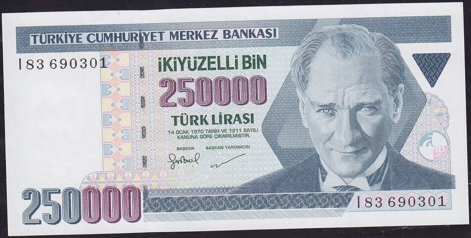 7.Emisyon 3.Tertip 250.000 Lira I83 690301 Çilaltı Çil
