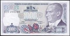 7.Emisyon 1.Tertip 1000 Lira E27 270246 Çok Çok Temiz+