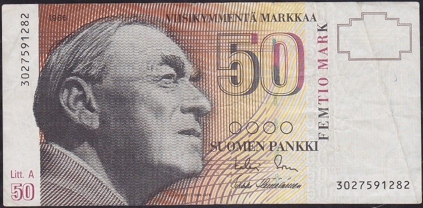 Finlandiya 50 Markkaa 1986 Çok Temiz +