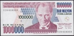 7.Emisyon 3.Tertip 1 000 000 Lira U20 618333 Çil