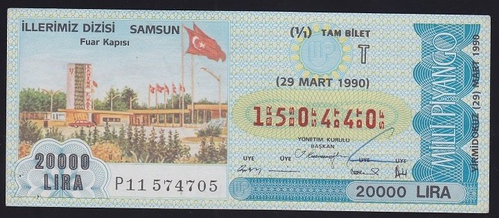 1990 29 MART TAM BİLET SAMSUN