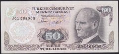 6.EMİSYON 2.TERTİP 50 LİRA J01 568008 ÇİLALTI